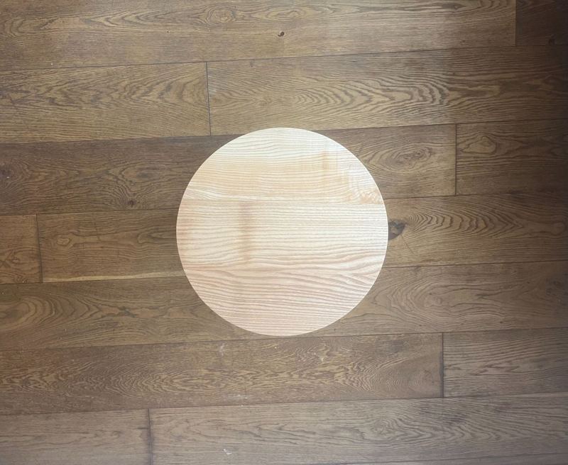 Ash top — hand-planed to a finish surface