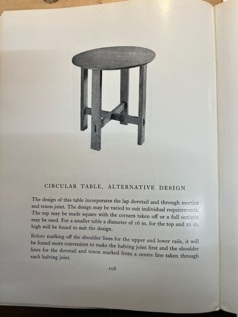 Period woodworking manual — the design source for this piece
