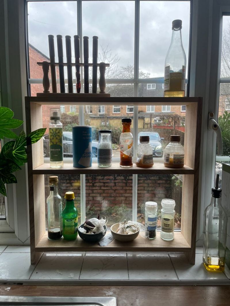 Spice shelf installed